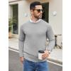 imageCOOFANDY Mens Crewneck Sweater Casual Dress Pullover Sweater Slim Fit Lightweight Long Sleeve Raglan SweatersLight Grey