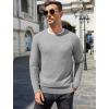 imageCOOFANDY Mens Crewneck Sweater Casual Dress Pullover Sweater Slim Fit Lightweight Long Sleeve Raglan SweatersLight Grey