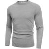 imageCOOFANDY Mens Crewneck Sweater Casual Dress Pullover Sweater Slim Fit Lightweight Long Sleeve Raglan SweatersLight Grey