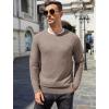 imageCOOFANDY Mens Crewneck Sweater Casual Dress Pullover Sweater Slim Fit Lightweight Long Sleeve Raglan SweatersLight Khaki