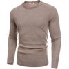 imageCOOFANDY Mens Crewneck Sweater Casual Dress Pullover Sweater Slim Fit Lightweight Long Sleeve Raglan SweatersLight Khaki