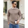imageCOOFANDY Mens Crewneck Sweater Casual Dress Pullover Sweater Slim Fit Lightweight Long Sleeve Raglan SweatersLight Khaki