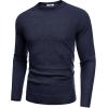 imageCOOFANDY Mens Crewneck Sweater Casual Dress Pullover Sweater Slim Fit Lightweight Long Sleeve Raglan SweatersNavy Blue