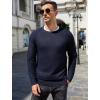 imageCOOFANDY Mens Crewneck Sweater Casual Dress Pullover Sweater Slim Fit Lightweight Long Sleeve Raglan SweatersNavy Blue