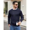 imageCOOFANDY Mens Crewneck Sweater Casual Dress Pullover Sweater Slim Fit Lightweight Long Sleeve Raglan SweatersNavy Blue