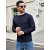 imageCOOFANDY Mens Crewneck Sweater Casual Dress Pullover Sweater Slim Fit Lightweight Long Sleeve Raglan SweatersNavy Blue