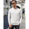 imageCOOFANDY Mens Crewneck Sweater Casual Dress Pullover Sweater Slim Fit Lightweight Long Sleeve Raglan SweatersWhite