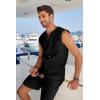 imageCOOFANDY Mens Linen Outfits Drawstring Tank Tops Casual Elastic Waist Shorts SetBlack