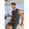 imageCOOFANDY Mens Linen Outfits Drawstring Tank Tops Casual Elastic Waist Shorts SetDeep Grey