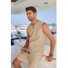 imageCOOFANDY Mens Linen Outfits Drawstring Tank Tops Casual Elastic Waist Shorts SetKhaki