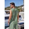 imageCOOFANDY Mens Linen Outfits Drawstring Tank Tops Casual Elastic Waist Shorts SetLight Green