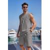 imageCOOFANDY Mens Linen Outfits Drawstring Tank Tops Casual Elastic Waist Shorts SetLight Grey