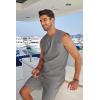 imageCOOFANDY Mens Linen Outfits Drawstring Tank Tops Casual Elastic Waist Shorts SetLight Grey