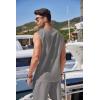 imageCOOFANDY Mens Linen Outfits Drawstring Tank Tops Casual Elastic Waist Shorts SetLight Grey