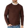 imageCOOFANDY Mens Crewneck Sweater Casual Dress Pullover Sweater Slim Fit Lightweight Long Sleeve Raglan SweatersBrown