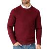 imageCOOFANDY Mens Crewneck Sweater Casual Dress Pullover Sweater Slim Fit Lightweight Long Sleeve Raglan SweatersDark Red