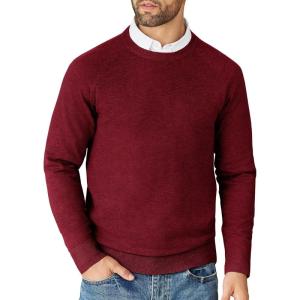 imageCOOFANDY Mens Crewneck Sweater Casual Dress Pullover Sweater Slim Fit Lightweight Long Sleeve Raglan SweatersDark Red