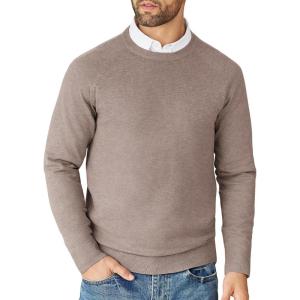 imageCOOFANDY Mens Crewneck Sweater Casual Dress Pullover Sweater Slim Fit Lightweight Long Sleeve Raglan SweatersLight Khaki