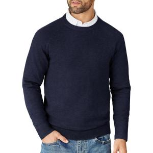 imageCOOFANDY Mens Crewneck Sweater Casual Dress Pullover Sweater Slim Fit Lightweight Long Sleeve Raglan SweatersNavy Blue