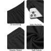 imageCOOFANDY Men Casual Shorts Elastic Waist Drawstring Shorts Stretch Summer Beach Shorts with PocketsBlack