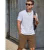 imageCOOFANDY Men Casual Shorts Elastic Waist Drawstring Shorts Stretch Summer Beach Shorts with PocketsBrown