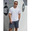 imageCOOFANDY Men Casual Shorts Elastic Waist Drawstring Shorts Stretch Summer Beach Shorts with PocketsDark Blue