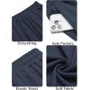 imageCOOFANDY Men Casual Shorts Elastic Waist Drawstring Shorts Stretch Summer Beach Shorts with PocketsDark Blue