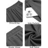 imageCOOFANDY Men Casual Shorts Elastic Waist Drawstring Shorts Stretch Summer Beach Shorts with PocketsDark Grey