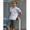 imageCOOFANDY Men Casual Shorts Elastic Waist Drawstring Shorts Stretch Summer Beach Shorts with PocketsDark Grey