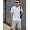 imageCOOFANDY Men Casual Shorts Elastic Waist Drawstring Shorts Stretch Summer Beach Shorts with PocketsLight Grey