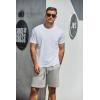 imageCOOFANDY Men Casual Shorts Elastic Waist Drawstring Shorts Stretch Summer Beach Shorts with PocketsLight Grey