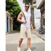 imageCOOFANDY Men Casual Shorts Elastic Waist Drawstring Shorts Stretch Summer Beach Shorts with PocketsLight Khaki