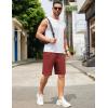 imageCOOFANDY Men Casual Shorts Elastic Waist Drawstring Shorts Stretch Summer Beach Shorts with PocketsWine Red  Dark Grey