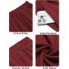 imageCOOFANDY Men Casual Shorts Elastic Waist Drawstring Shorts Stretch Summer Beach Shorts with PocketsWine Red  Dark Grey