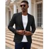 imageCOOFANDY Mens Casual Knit Blazer Slim Fit Sport Coat Stretch Two Button Suit JacketBlack