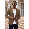 imageCOOFANDY Mens Casual Knit Blazer Slim Fit Sport Coat Stretch Two Button Suit JacketBrown
