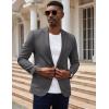 imageCOOFANDY Mens Casual Knit Blazer Slim Fit Sport Coat Stretch Two Button Suit JacketDark Gray