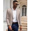 imageCOOFANDY Mens Casual Knit Blazer Slim Fit Sport Coat Stretch Two Button Suit JacketKhaki