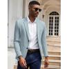 imageCOOFANDY Mens Casual Knit Blazer Slim Fit Sport Coat Stretch Two Button Suit JacketLight Blue