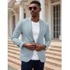 imageCOOFANDY Mens Casual Knit Blazer Slim Fit Sport Coat Stretch Two Button Suit JacketLight Blue