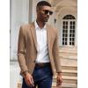 imageCOOFANDY Mens Casual Knit Blazer Slim Fit Sport Coat Stretch Two Button Suit JacketLight Brown