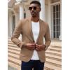 imageCOOFANDY Mens Casual Knit Blazer Slim Fit Sport Coat Stretch Two Button Suit JacketLight Brown