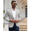 imageCOOFANDY Mens Casual Knit Blazer Slim Fit Sport Coat Stretch Two Button Suit JacketLight Grey