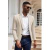 imageCOOFANDY Mens Casual Knit Blazer Slim Fit Sport Coat Stretch Two Button Suit JacketLight Khaki