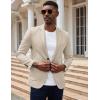 imageCOOFANDY Mens Casual Knit Blazer Slim Fit Sport Coat Stretch Two Button Suit JacketLight Khaki