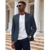 imageCOOFANDY Mens Casual Knit Blazer Slim Fit Sport Coat Stretch Two Button Suit JacketNavy Blue