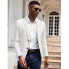 imageCOOFANDY Mens Casual Knit Blazer Slim Fit Sport Coat Stretch Two Button Suit JacketWhite