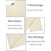 imageCOOFANDY Mens Cotton Linen Henley Shirt Short Sleeve Casual Beach T Shirts V Neck Summer Lightweight YogaBeige
