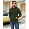 imageCOOFANDY Mens Hooded Sweatshirt Long Sleeve Quilted Sweatshirt Casual Fashion Pullover Hoodies with PocketArmy Green