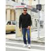 imageCOOFANDY Mens Hooded Sweatshirt Long Sleeve Quilted Sweatshirt Casual Fashion Pullover Hoodies with PocketBlack